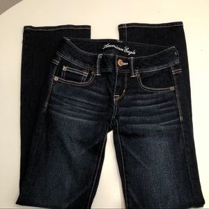 American Eagle Womens Slim Boot Distressed Jeans 0